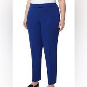 Anne Klein 18W Plus Size Bowie Straight-leg Pants In Magritte Blue NWT